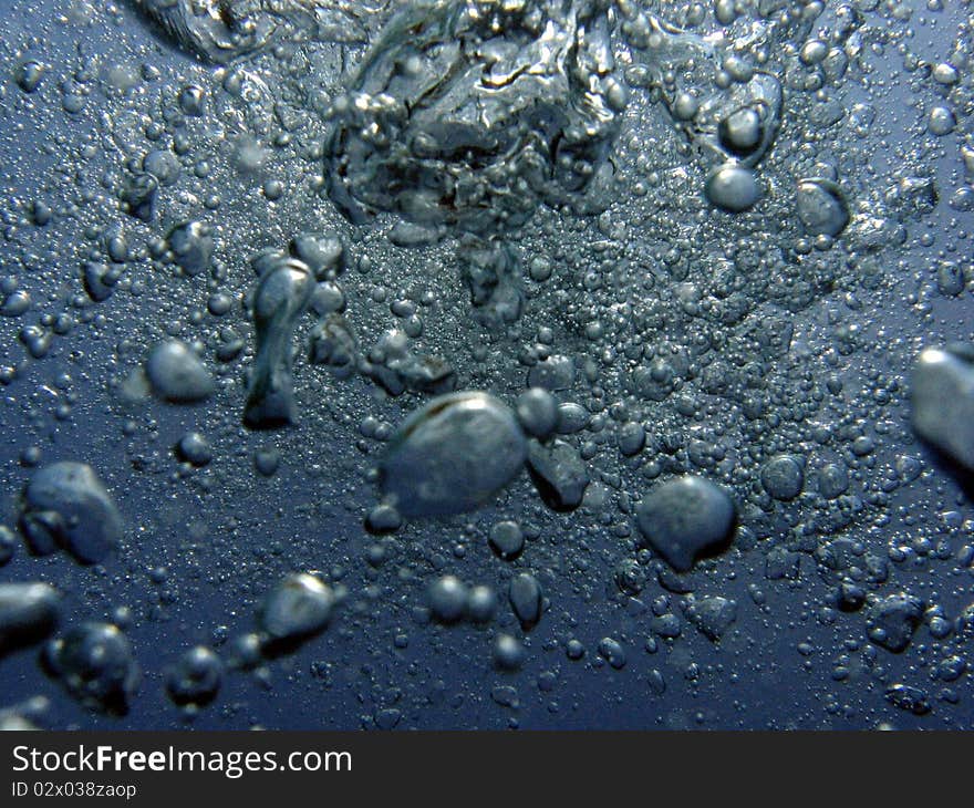 Air bubbles, underwater photography in the Black Sea