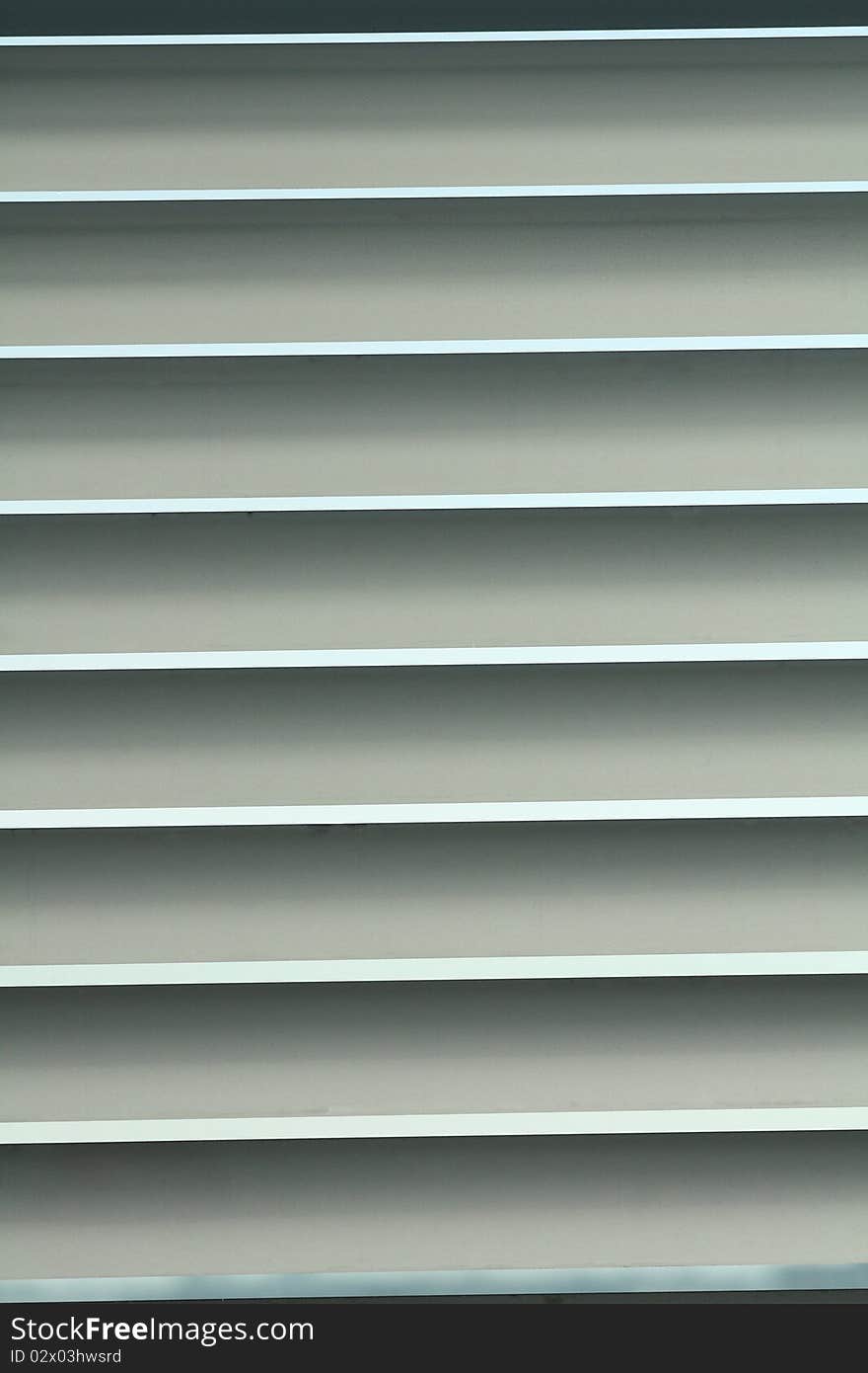 Detail of closed aluminum window blind