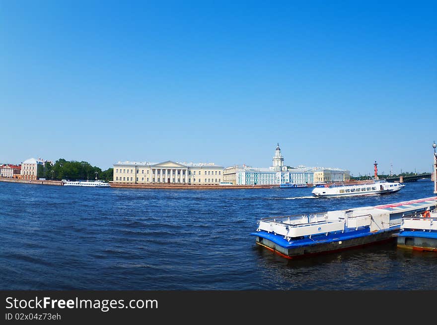 Monuments On The Opposite Cost Of The Neva River