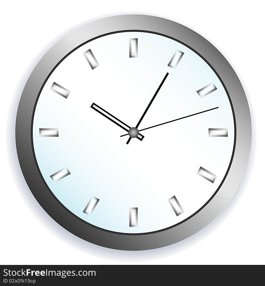 Vector Illustration Of Metallic Clock