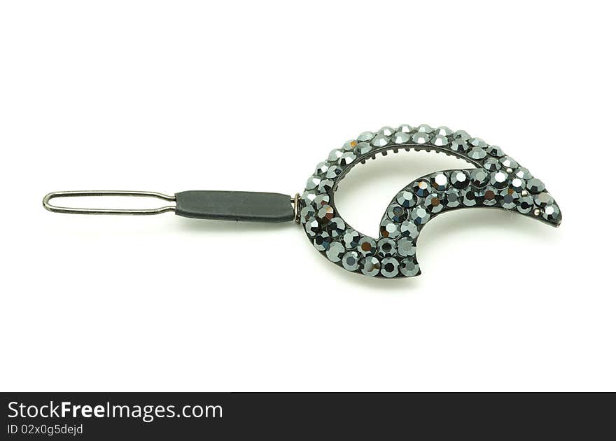 Isolated shaped hair pin on white background