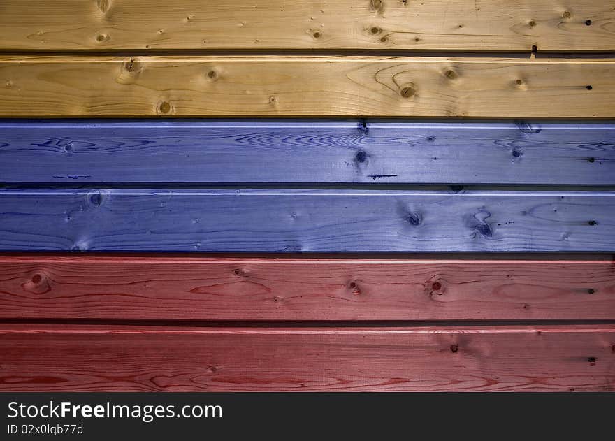 Wall of pine multicolor wood board. Lining closeup, frontally. Wall of pine multicolor wood board. Lining closeup, frontally.