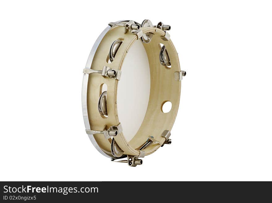 The image of tambourine under the white background