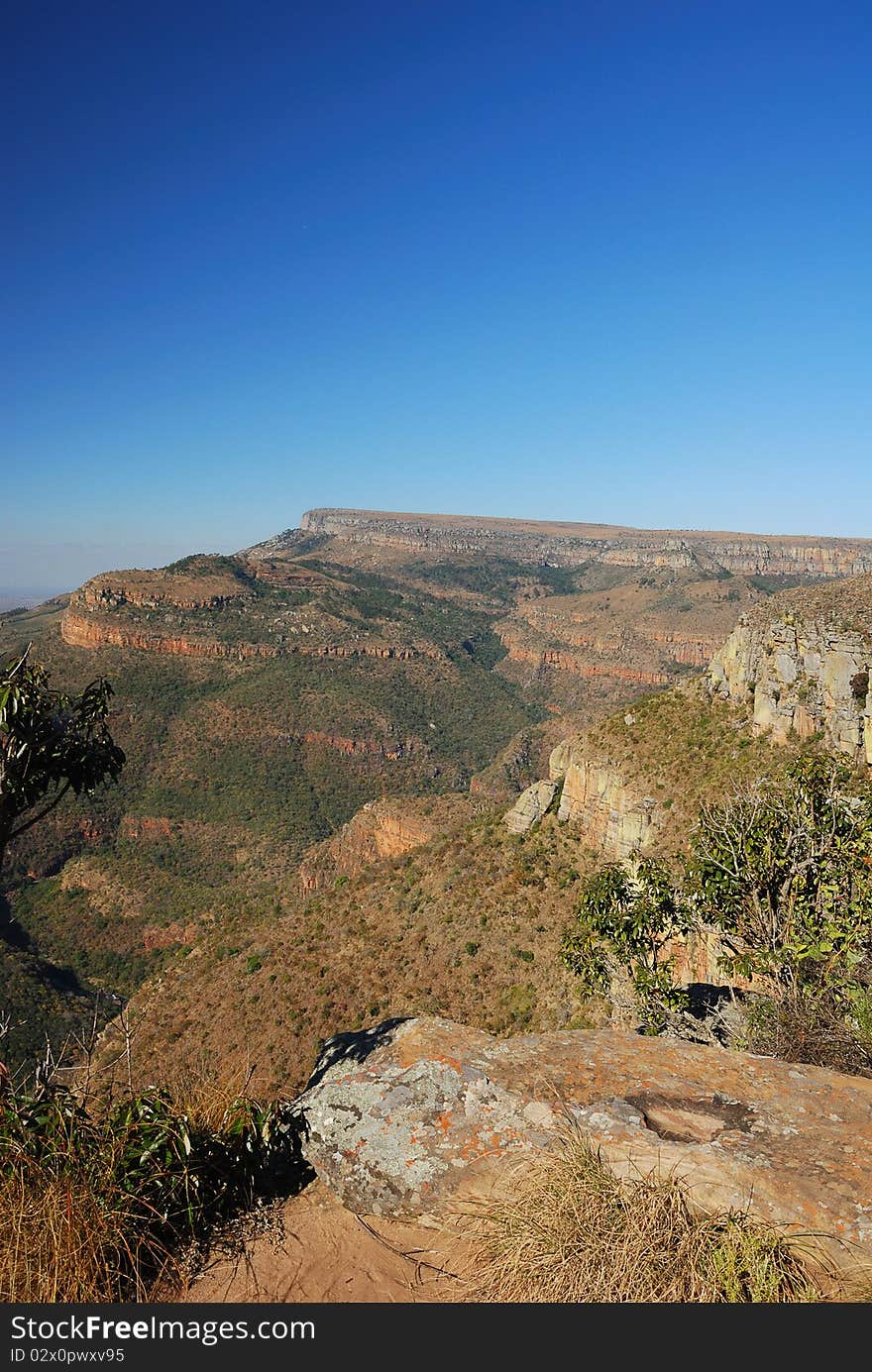 Mountains in South Africa with blue skies