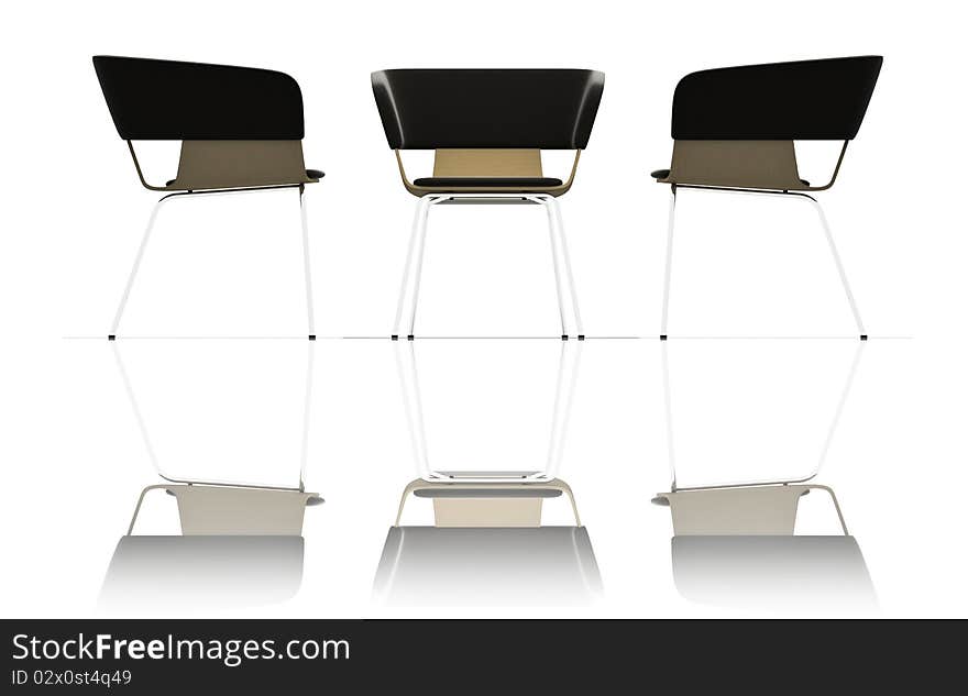 High resolution 3d render of  modern chairs