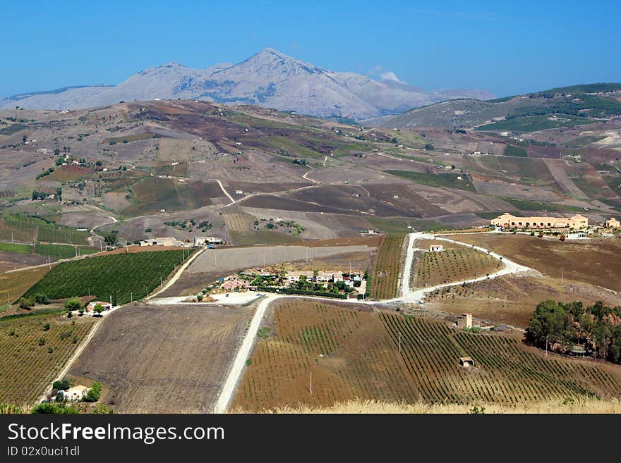 A view over the landscape of Western Siciily