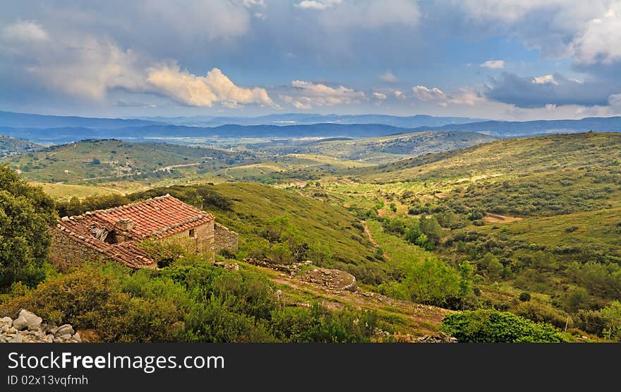 Old house in mediterranean landscape, in Castellón Province (Spain)