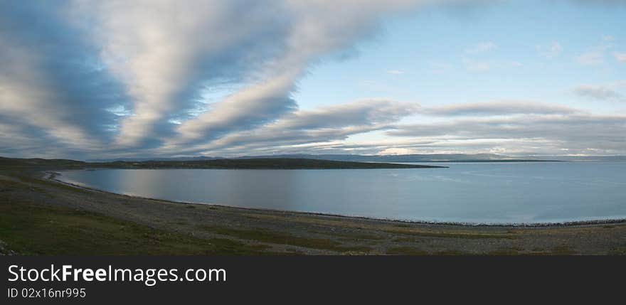 Wild lanscape of Finnmark see cost of Kafiord