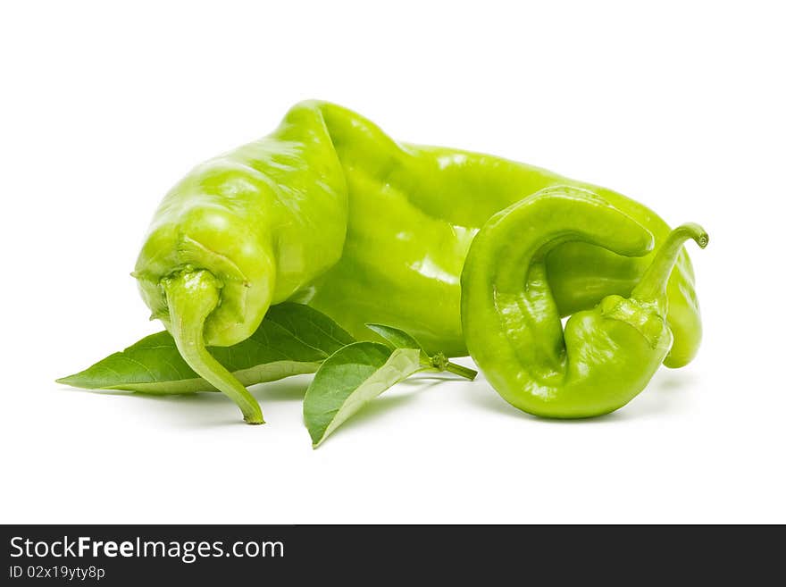 Ecological peppers isolated on white background