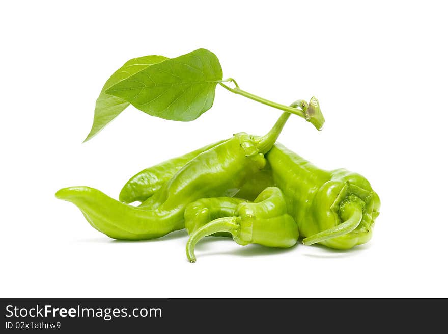 Ecological peppers isolated on white background. Ecological peppers isolated on white background