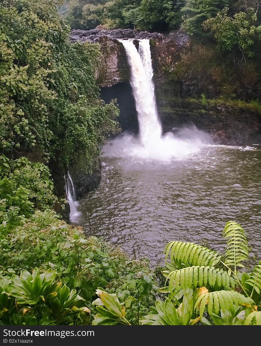 Beautiful Rainbow Falls on the Big Island of Hawaii