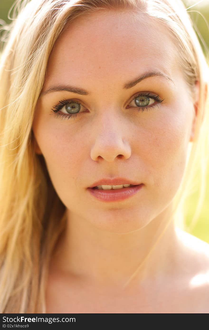 Closeup portrait of young lady