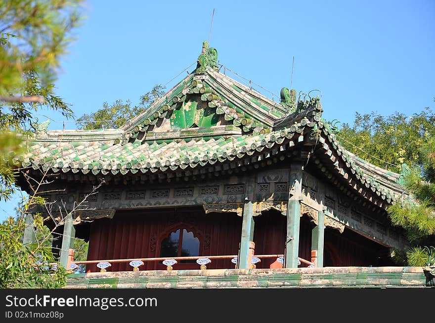 The pavilion in beihai park,beijing,china.