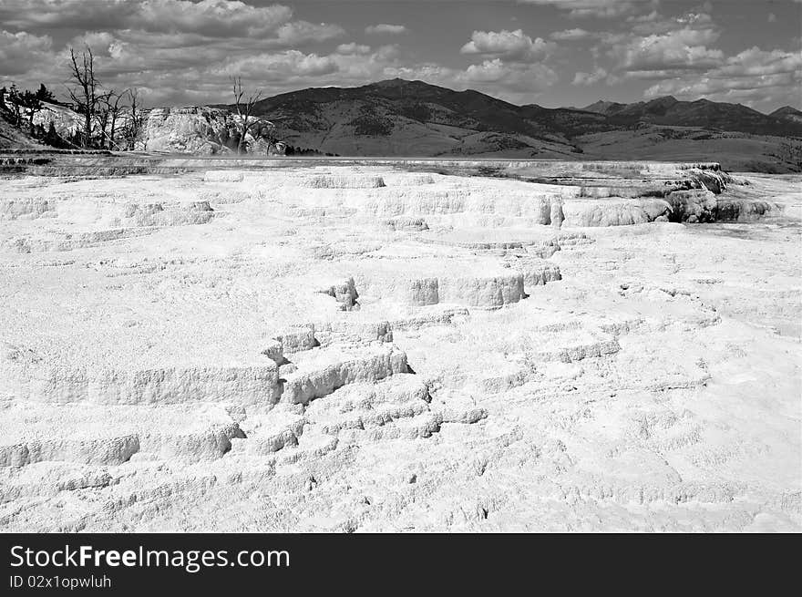 Terraces Mammoth hot spring yellow stone national park. Terraces Mammoth hot spring yellow stone national park