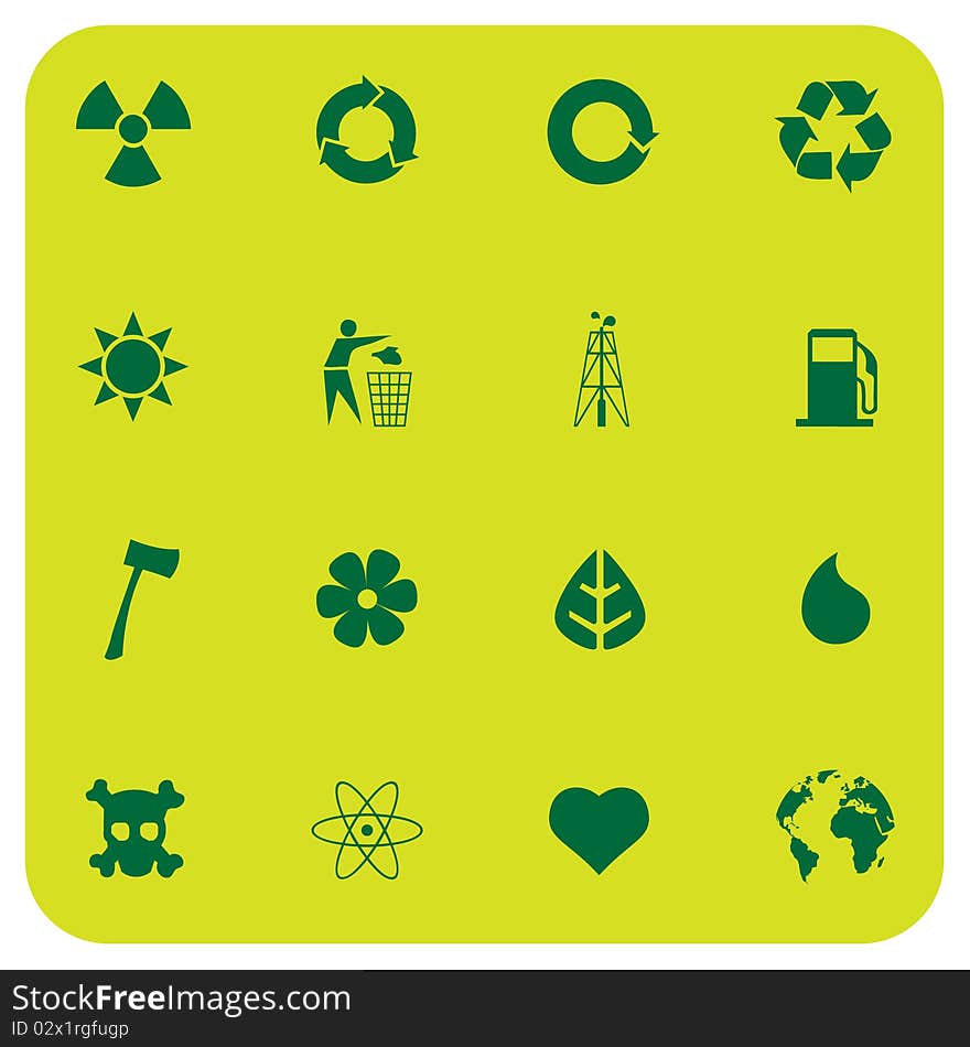 Set of various environmental icons