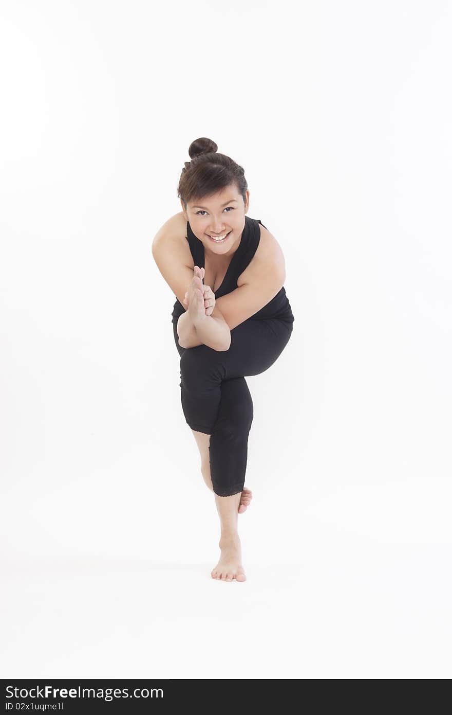 Asian Yoga Training Master on white background