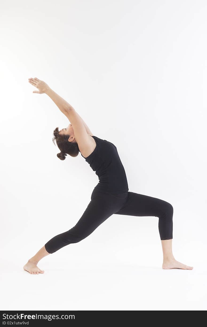 Asian Yoga Training Master on white background