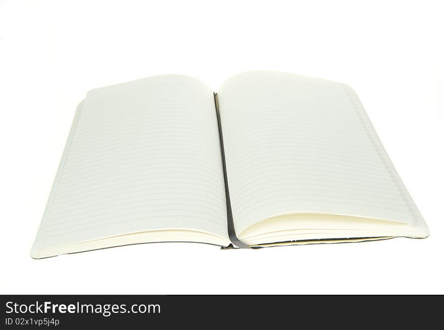 A notebook with blank paper