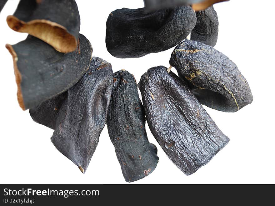 Dry aubergines like abstract image