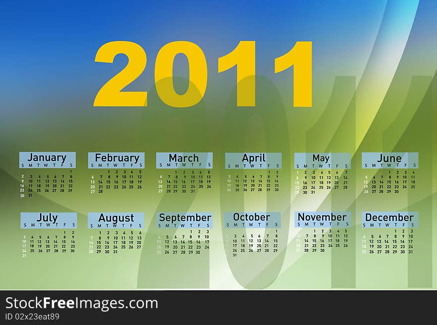 Calendar For Year 2011