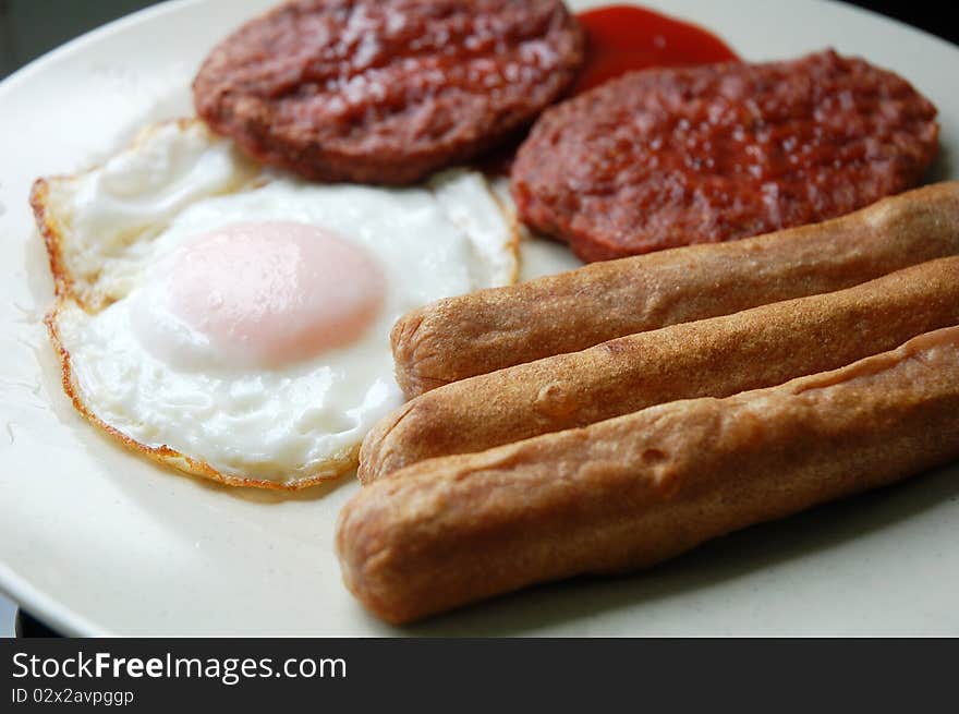 Close up of typical morning breakfast