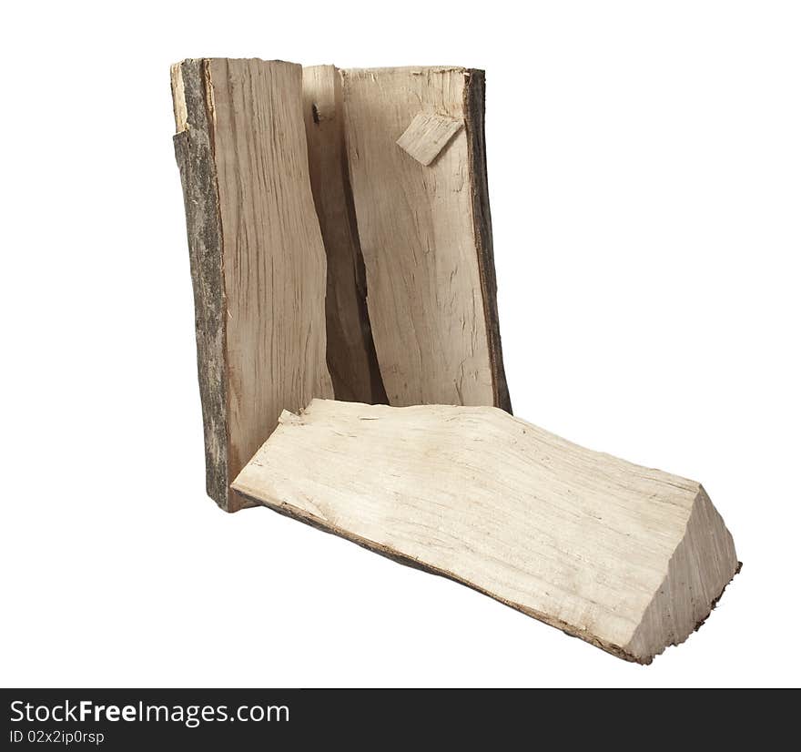 Firewood on a white background