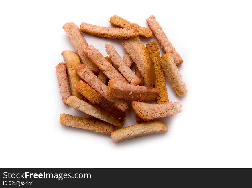 Panary rusks on a white background