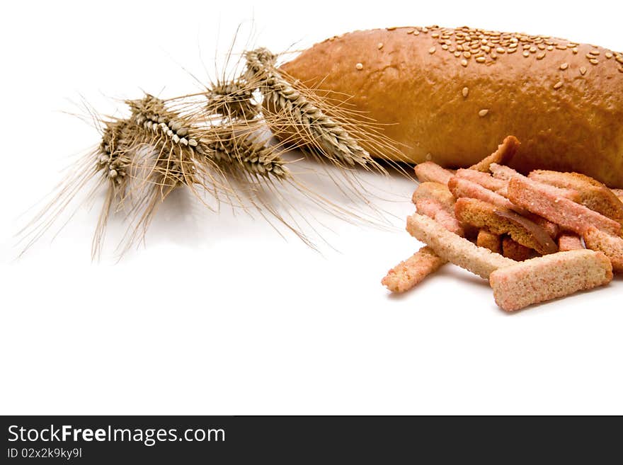 Bread with ears on a white background