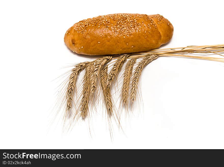 Bread with ears on a white background