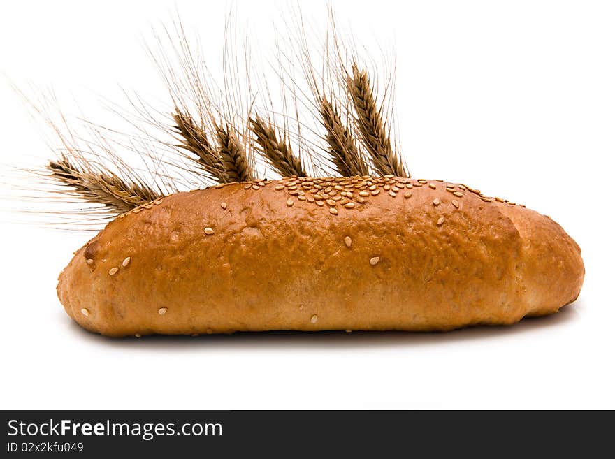 Bread with ears on a white background