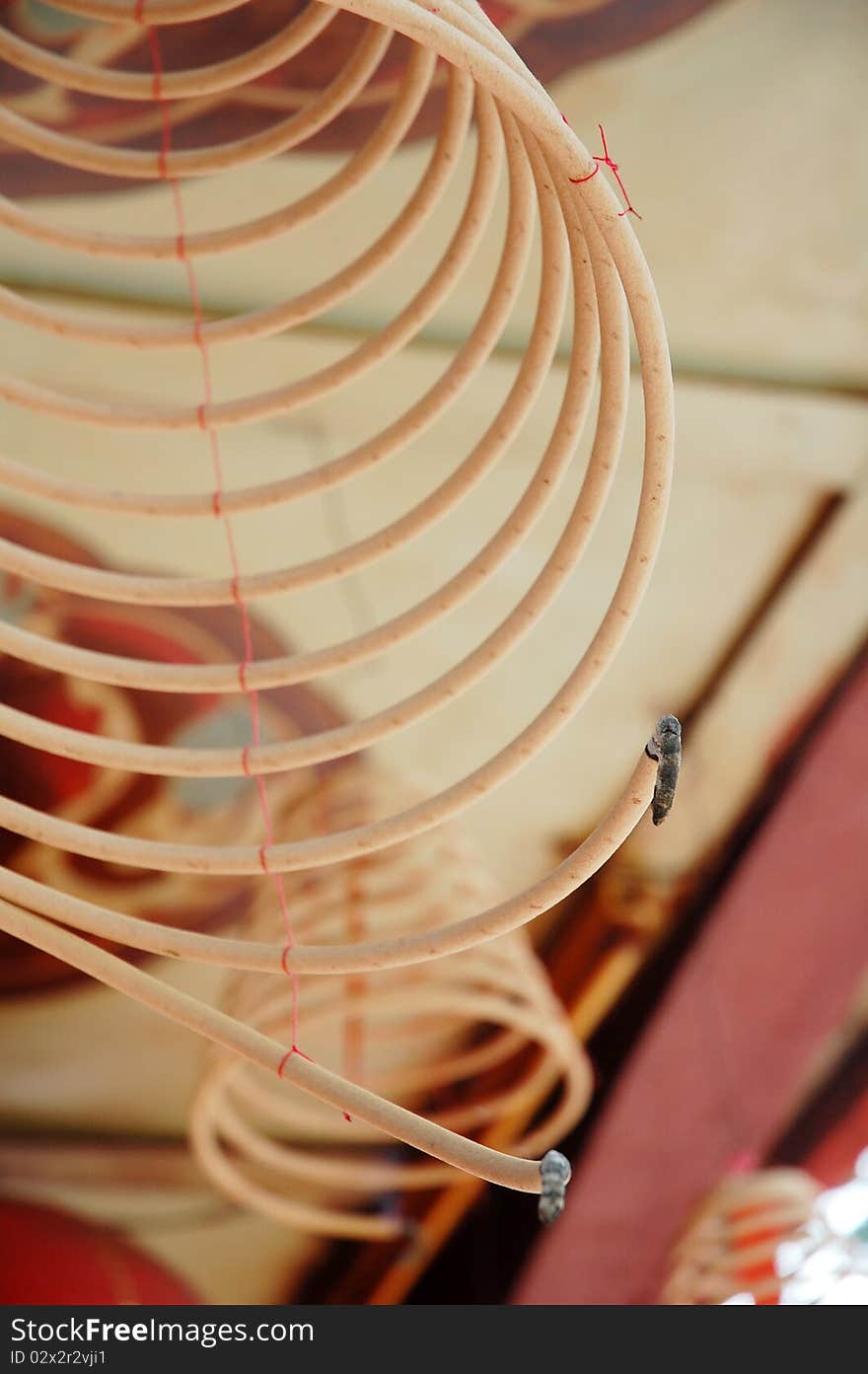 Close up of joss stick at the temple