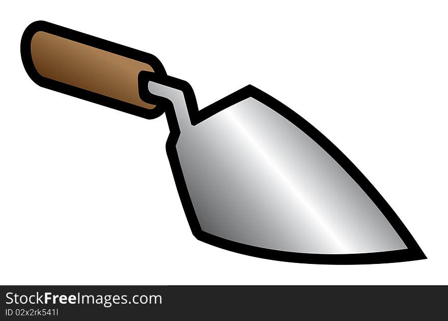 Cartoon outline illustration of a trowel