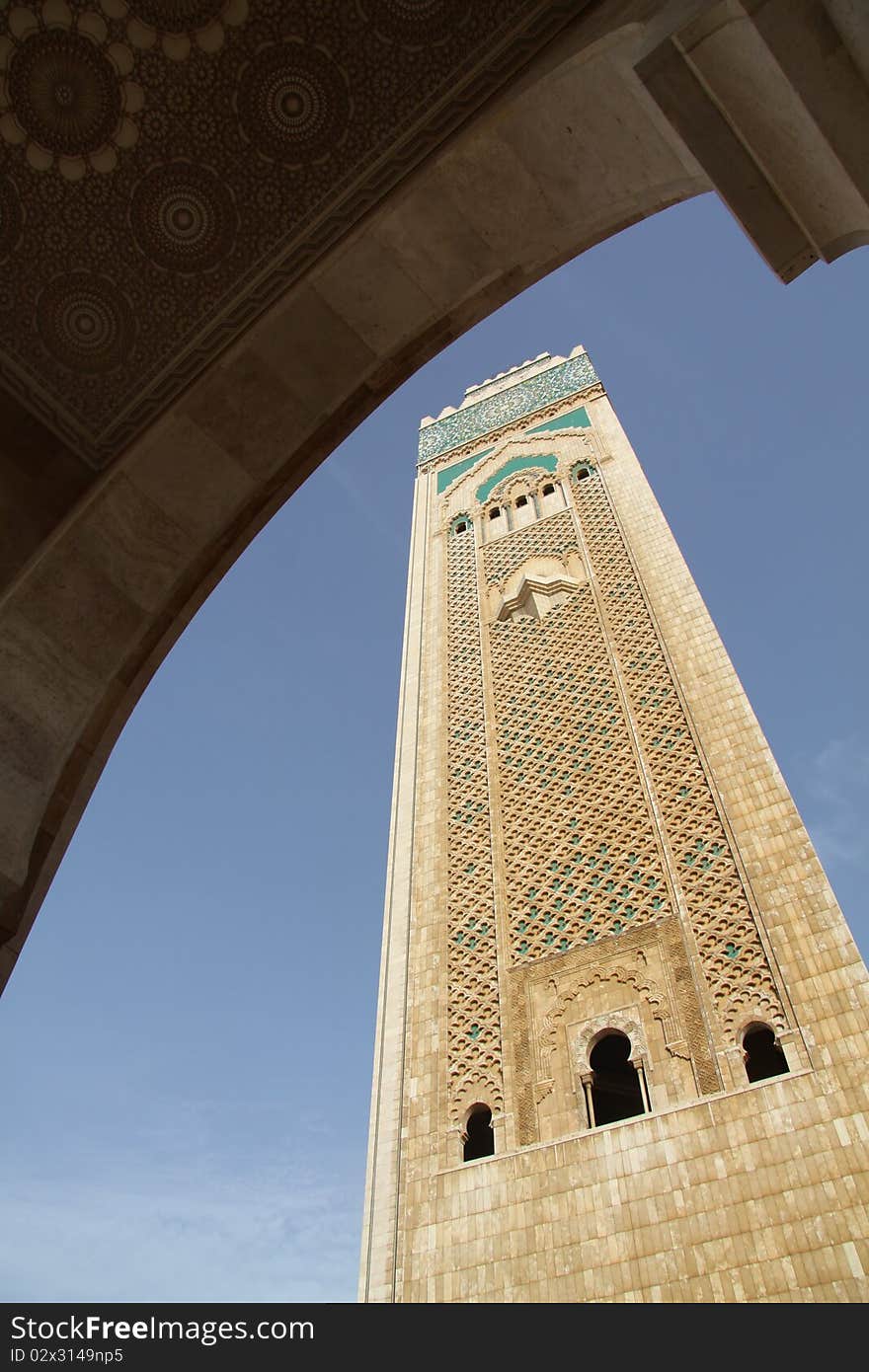 Tower of Hassan II Mosque in Casablanca, Morocco