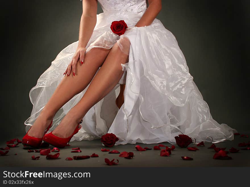 young bride on white background. young bride on white background