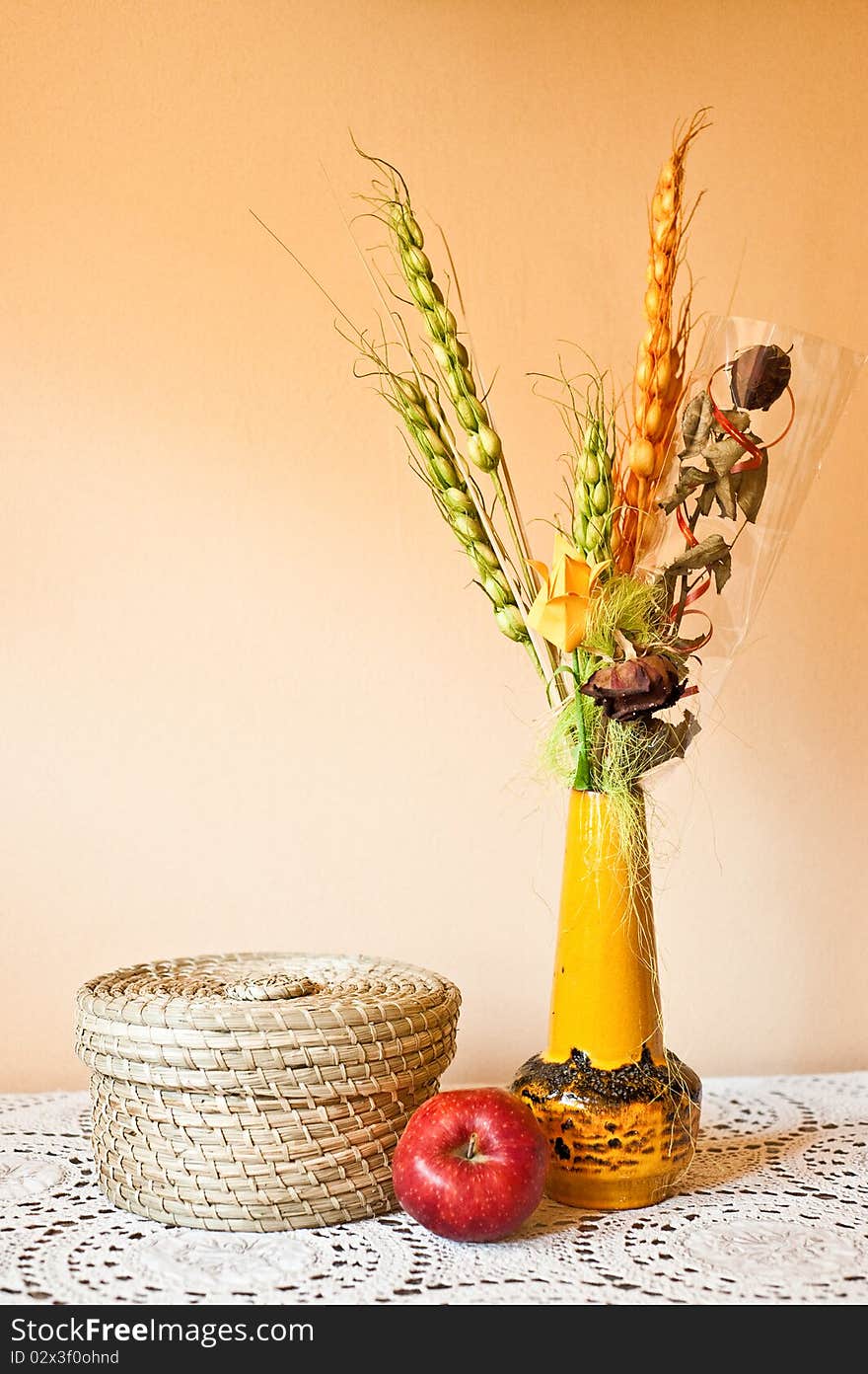 Autumn still life decorative composition