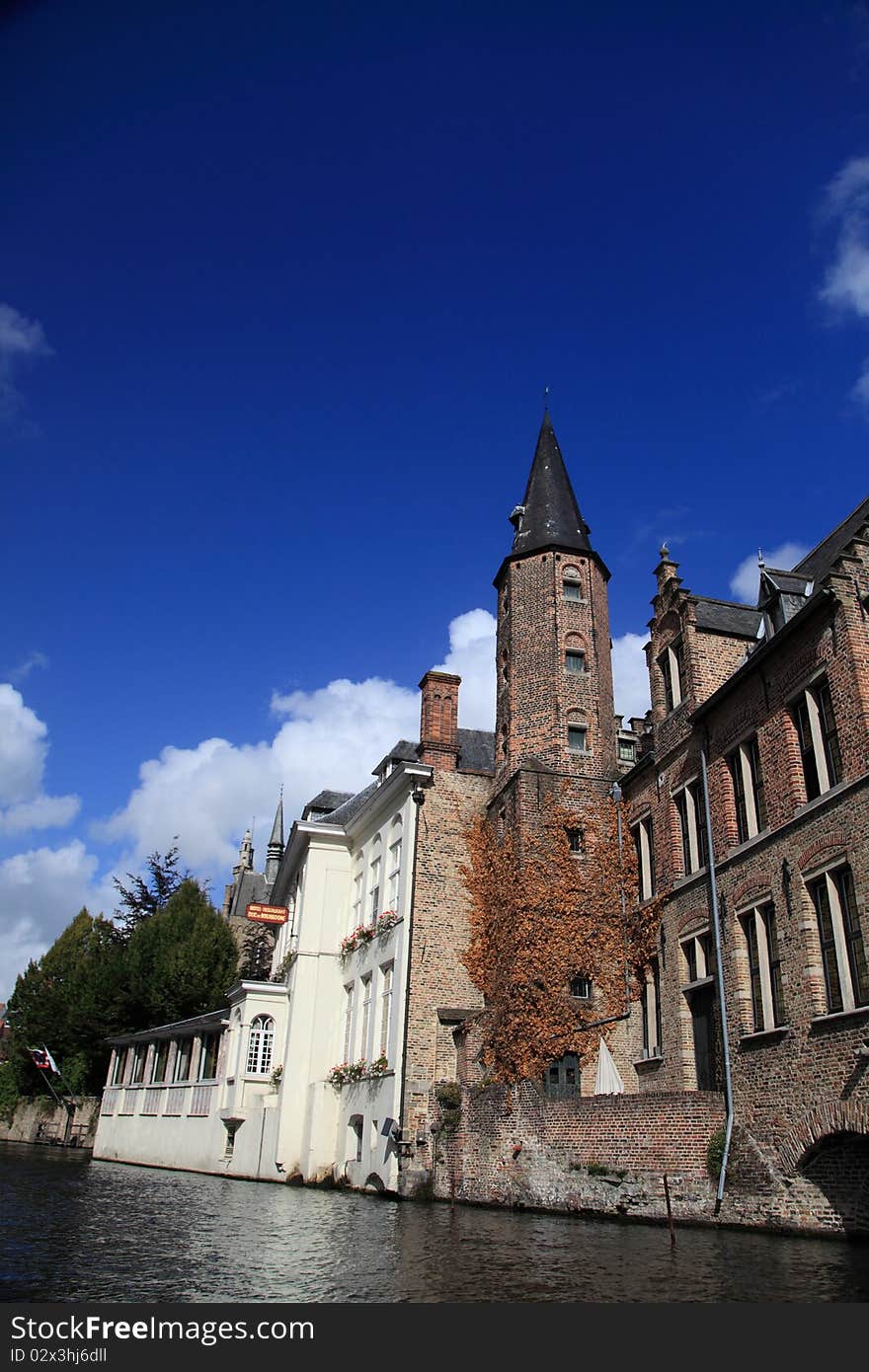 Houses at the riverside, Bruges