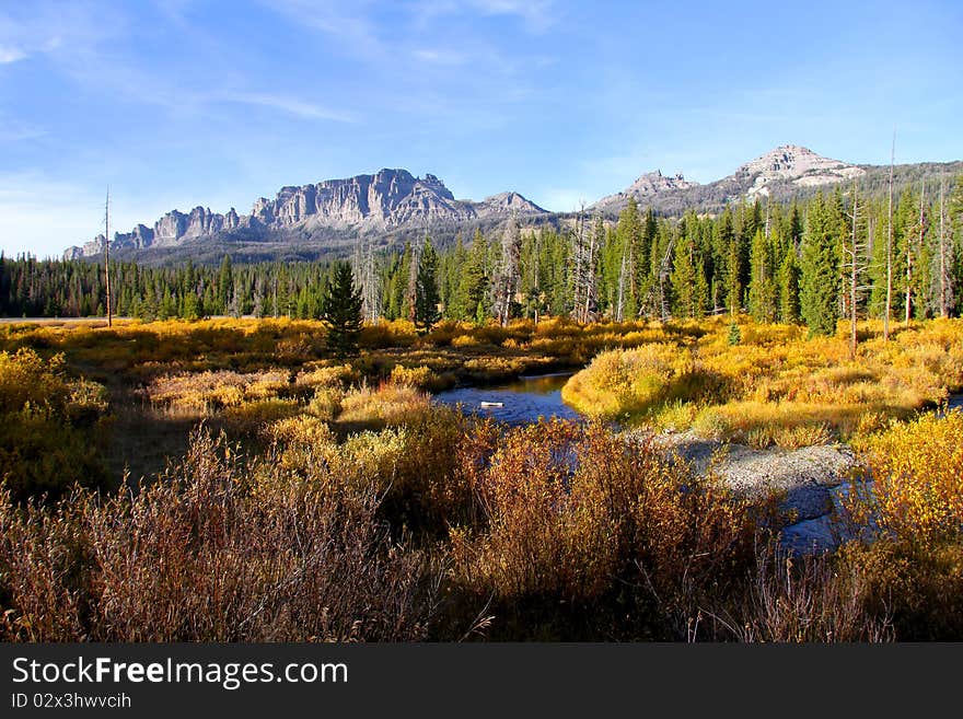 Elk Ridge in Wyoming in Autumn time