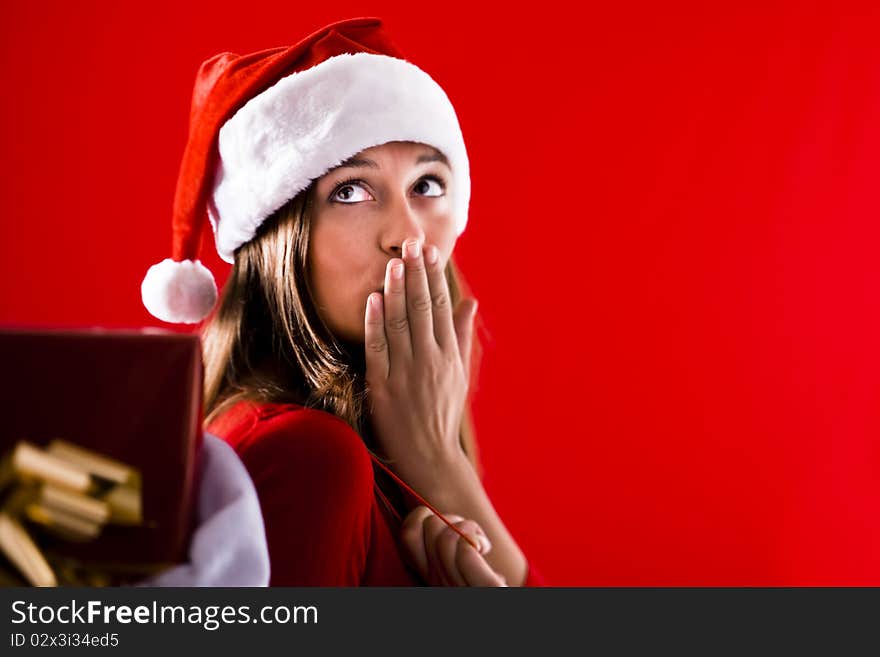 Santa Girl sending kiss