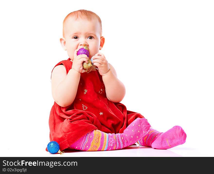 Little Girl In Red Dress