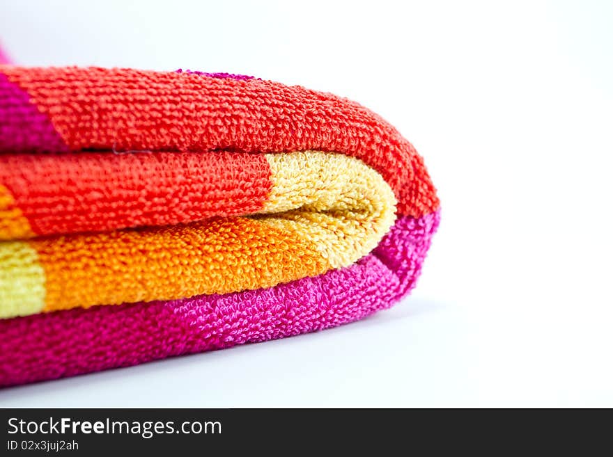 Colorful towel on a white background