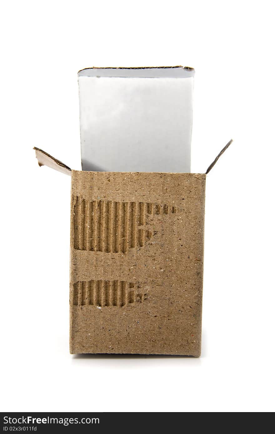 Cardboard box on a white background