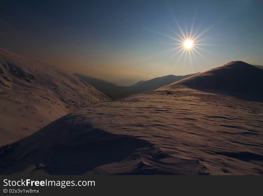 Winter in Carpathian mountains