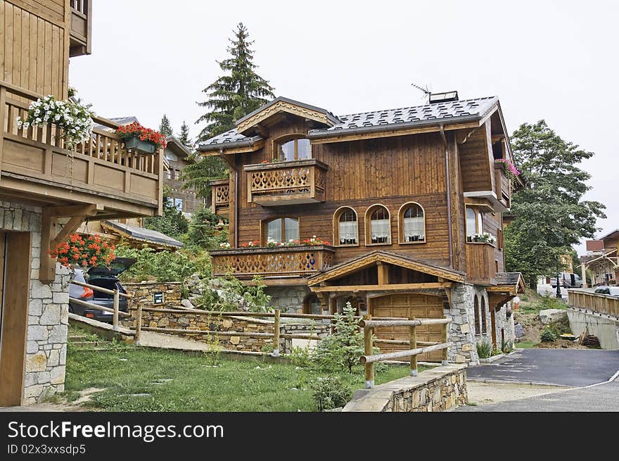 Typical Chalet in the French Alps. Typical Chalet in the French Alps