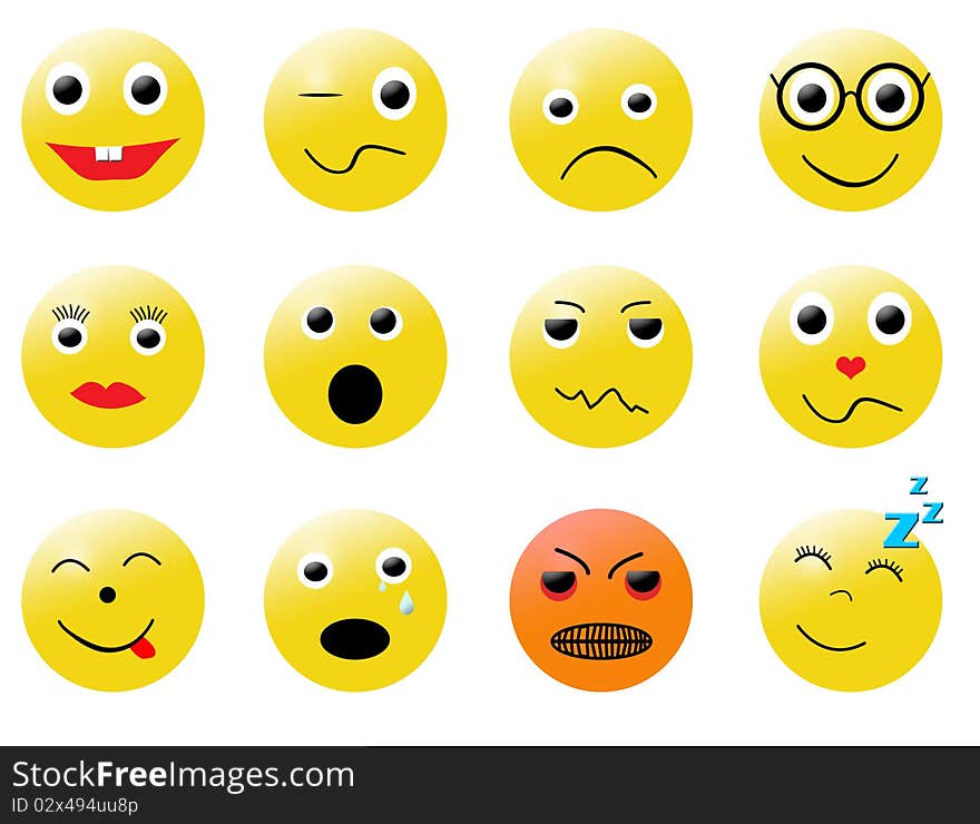 Smileys different emotions