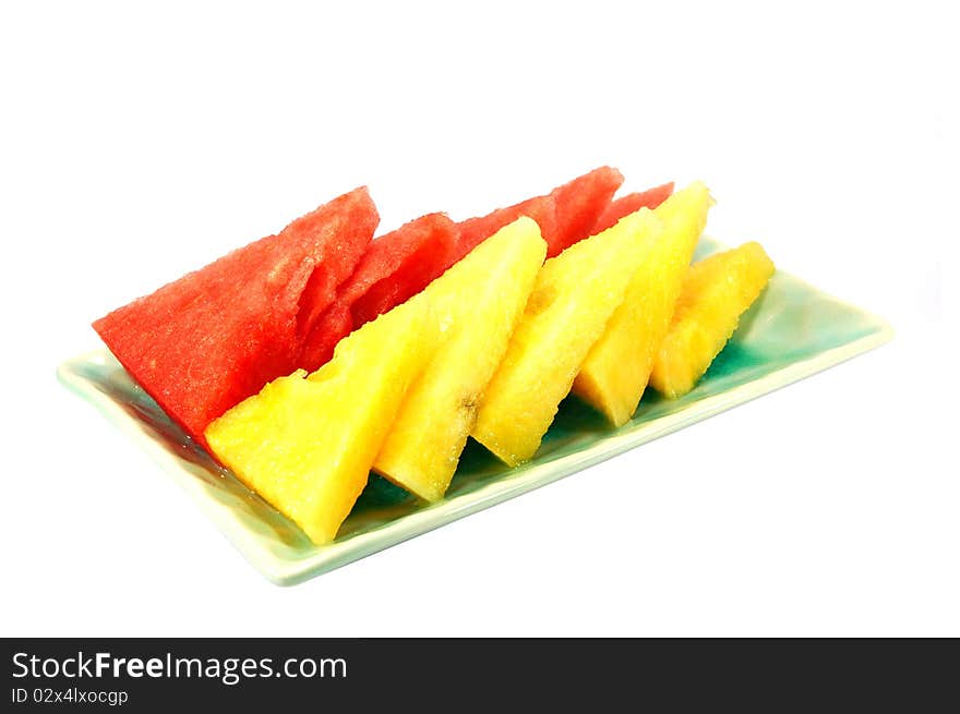 Red and yellow watermelon