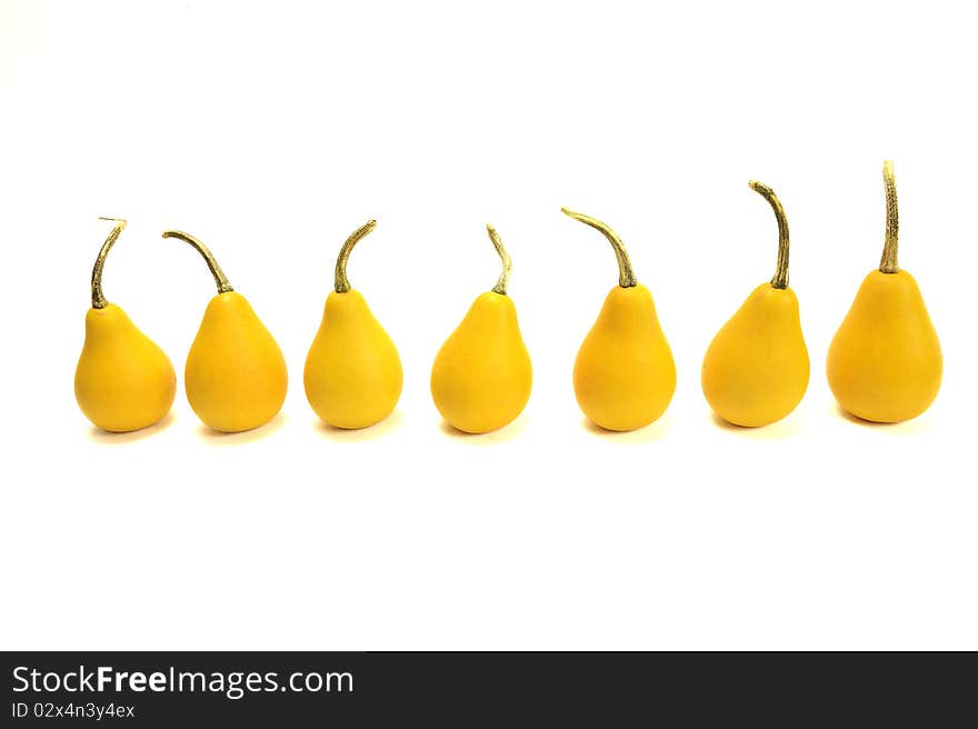 Pumpkins on a white background