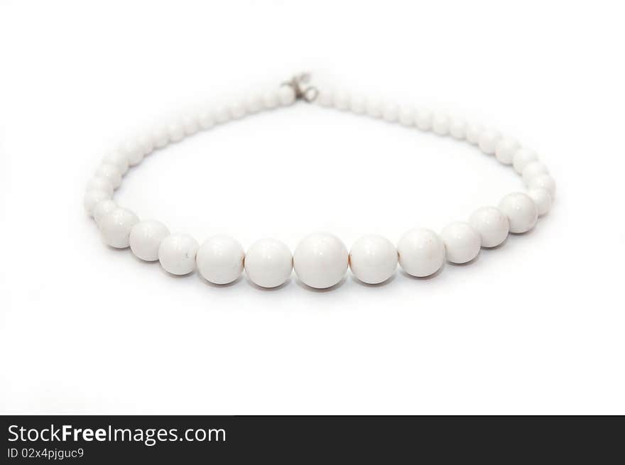 White bead isolated on white