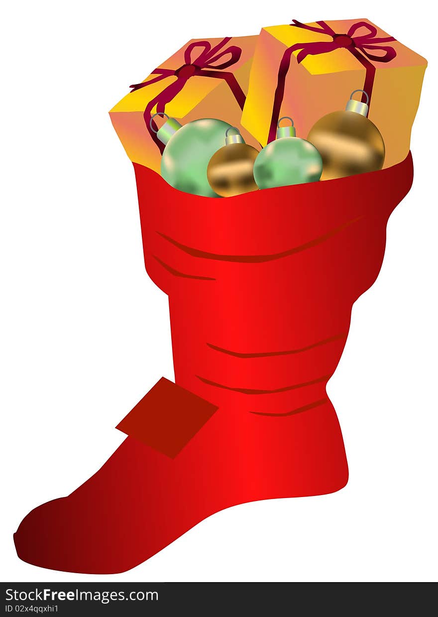 Red christmas boot