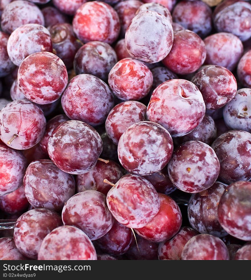 Pile Of Purple Plums .