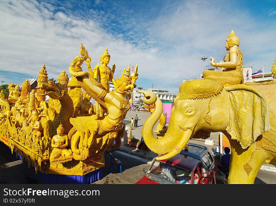 Candle Statue Festival, Nakonratchasima Province, Thailand